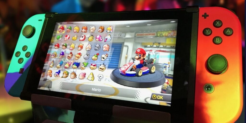 Choosing characters on switch Mario kart