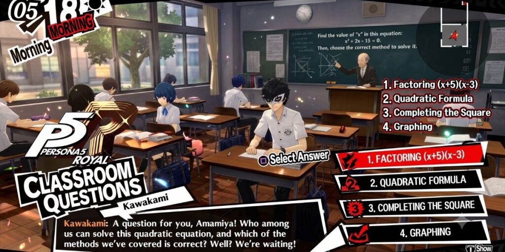 persona 5 royal classroom answers lesson