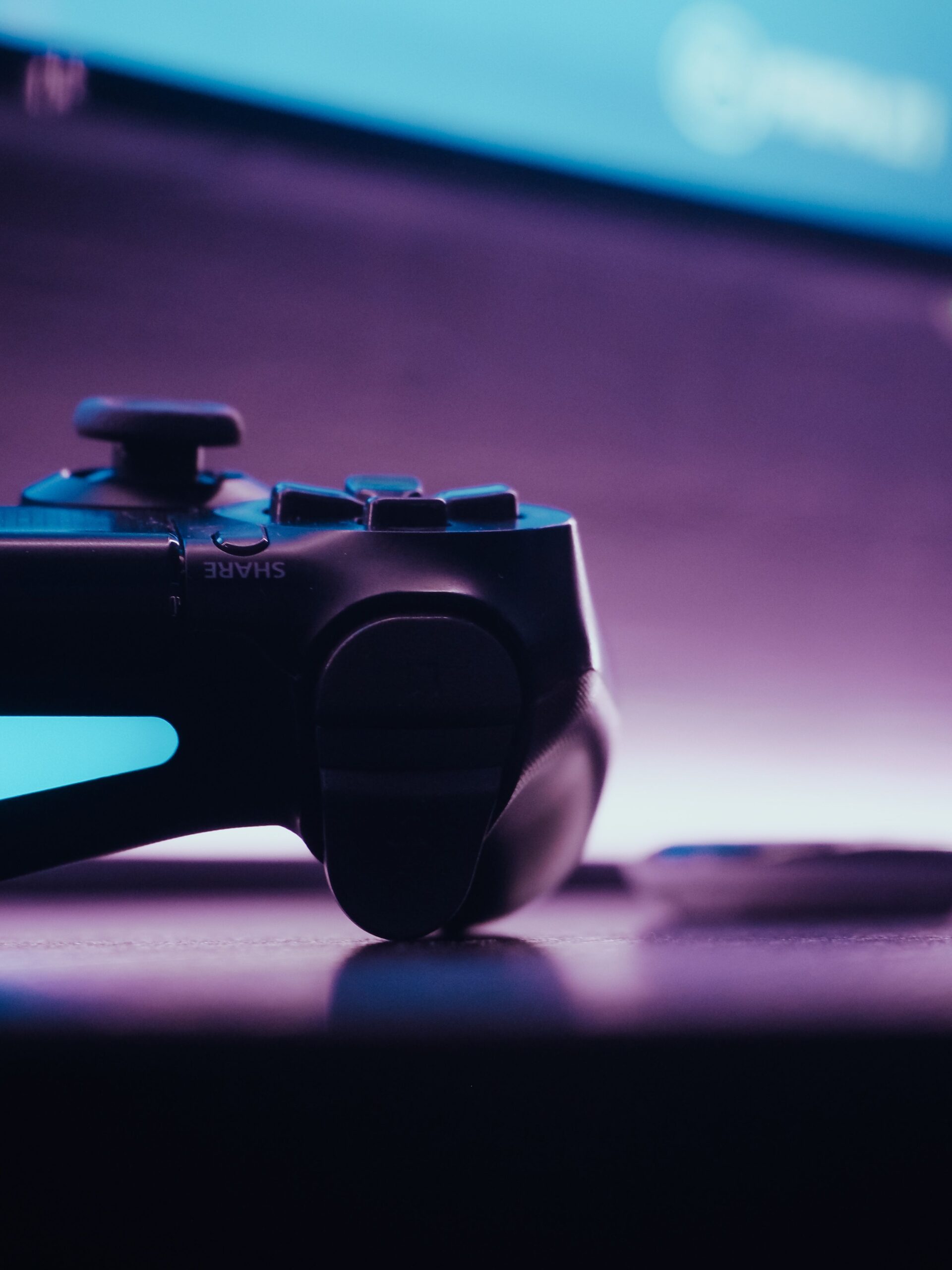 A close up of a game control