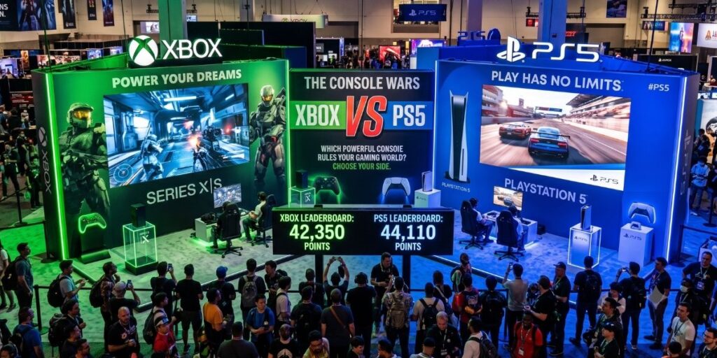 XBOX vs PS5 at a gaming expo