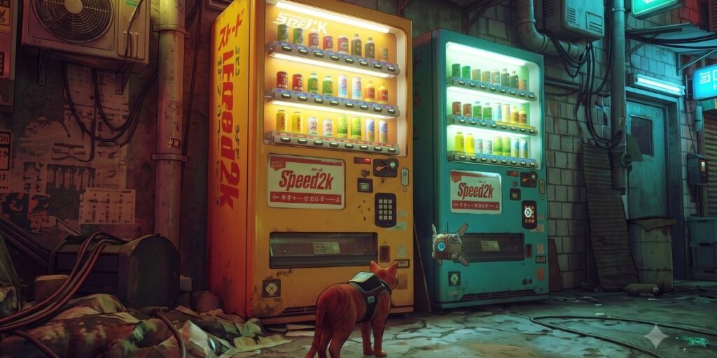 Vending Machines in stray walkthrough
